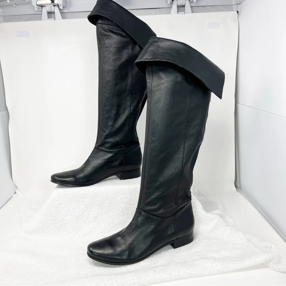 Jessica Simpson riding boots black leather size 7.5 women’s